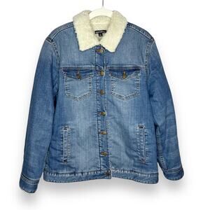 J. Crew Mercantile Sherpa Line Denim Jacket Size Small